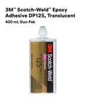 Two-Part Epoxy DP125 Gray, Flexible Structural Adhesive for Metal, Ceramic, Stone, Wood and Plastics, 400 mL Duo-Pak