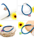 His And Hers Dope Mood Heart Hematite Bracelets Set shown with color-changing heart charm and adjustable design