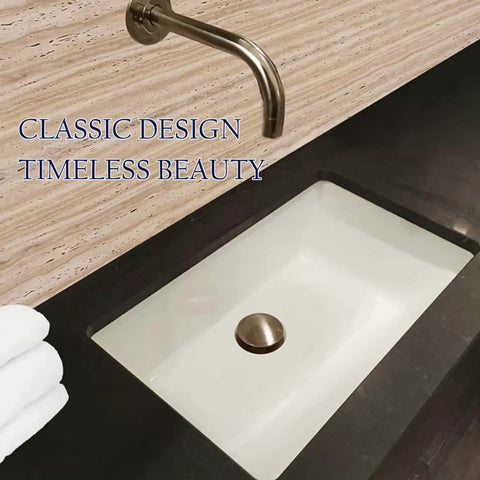 Undermount Bathroom Sink 19 By 11 Inch Interior Rectangular Bowl For Vanity With Overflow In Warm Biscuit Cream