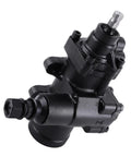 Power Steering Gearbox Replacement For Jeep Grand Cherokee Wrangler TJ Chevy Blazer Caprice Impala GMC Jimmy Sonoma Isuzu Hombre Buick Fits 52089046AC, black metal casing, three mounting holes.