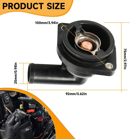 Thermostat With Housing Kit For Mercury Marine Outboard Motors 65 HP Through 150 HP 4 Stroke Replace 8M0090819 892864T06 892864A06 SEAPRO PRO XS Keeps Your Engine From Overheating with dimensions