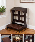 Solid Pine Wood Prayer Bench Kneeler With Cushioned Seat For Home And Church Use Durable Comfortable Kneeling Altar Stool shown in room setting
