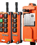 Eight Button Wireless Crane Remote Control For 12V Lift With Two Transmitters Industrial Channel Electric Hoist Radio Switch Receiver 100 Meters Range 360 Degree Barrier Free Operation Durable Nylon Case