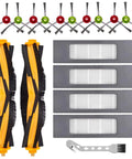 Super Handy 17 Pack Replacement Parts Kit For Ozmo Robot Vacuums Comes With 2 Roller Brushes 10 Side Brushes 4 Filters Compatible