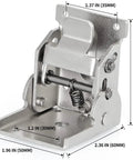 Heavy Duty Folding Brackets For Table Legs And Wall Shelves With Self Locking Hinges Rating Up To 330 Pounds Each, silver steel bracket dimensions shown.