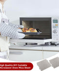 Person wearing oven mitts using microwave with Six Pack Microwave Waveguide Covers Mica Sheets For Oven Protection Prevent Moisture And Grease Splash Shield Magnetron Extend Oven Life Replacement Parts For Home Kitchen Office Or Restaurant Use visible nearby.