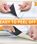 Person applying RV Roof Tape Sealant 4 Inch 50 Foot Natural White Heavy Duty Roof Repair Tape For Campers Trailers And Boats Waterproof UV Resistant Weatherproof Leak Proof Sealant