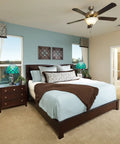 Bedroom with Stained Glass Table Lamp With Real Glass Shade In Green Pearl, on bedside table, Art Nouveau style