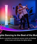 Smart RGB LED Floor Lamp 61 Inch Corner Light With Music Sync 16 Million Colors 3 Color Temperature App And Remote Control