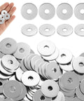400 Count Quarter Inch Inner Diameter Fender Washers One Inch Outer Diameter Zinc Plated One And A Half Millimeter Thick Flat Washers