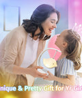 Child receiving Bird Shaped Kids Night Light With Bluetooth Speaker And 16 Color Options Rechargeable Cordless Sleep Sound Machine For Nursery