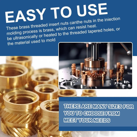 305 Piece Knurled Threaded Insert Nuts Set For Plastic 3D Printing And Injection Molding Brass Heat Set Inserts M2 To M6