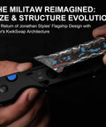 Militaw 315 KwikSwap EDC Pocket Knife 3.1 Inch M390 with colorful FatCarbon Nebula handle being customized