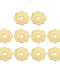 Set Of 10 Vintage Brass Cabinet Backplates With 1 Inch Floral Flower Shape Washers For Doors Drawers Cupboards And Closets Classic Decorative Gasket Hardware