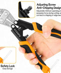 Hand holding 8 Inch Portable Mini Bolt Cutter With Spring Loaded Action And Anti Slip Handle, ideal for DIY and cable work