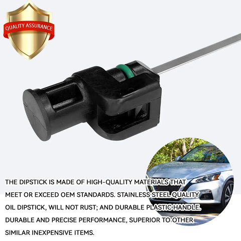 Close-up of Nissan CVT Transmission Dipstick for Altima Rogue Maxima Murano Oil Level Gauge with stainless steel rod