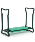 2-In-1 Garden Kneeler And Seat With Cushioned Pad, Foldable Stool For Weeding And Planting, green steel frame