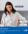 Smooth Hand Swipe Dimming Four Pack Wi Fi Light Knob Single Pole Needs Neutral Wire One To Hundred Percent Range Super Simple App Hookup Plus Google Assistant Voice Sync For Cozy House Glow woman using wireless light knob in a kitchen while cooking.