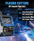All In One Plasma Cutter And Multiprocess Welder 160A Workhorse For Home Shop 110 Volt And 220 Volt Compatible in use during welding.