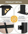 Close-up of supports illustrating features of 8x10 foot wall mounted gazebo pergola for patio deck backyard heavy duty outdoor shelter.