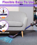 Vacuum Head Replacement For Dyson V7 V8 V11 V15 Cordless Models under couch, showcasing flexibility and easy use.