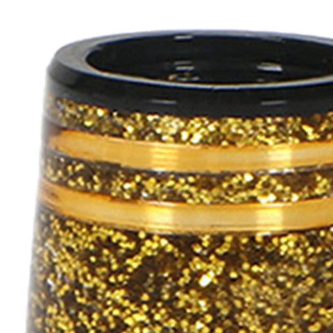 Close-up of a tapered golf iron ferrule with glitter inner gold finish, 10 Pack Tapered Golf Iron Ferrules Glitter Inner Gold Finish