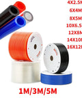 Rugged Shop Grade Slick Blue Polyurethane Air Tubing For Heavy Duty Air Compressors Pneumatic Gear Smooth Flexible Pu Hose Piping one meter length alongside various color tubes.