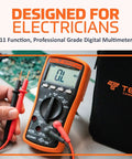 Hand holding MM200 Digital Multimeter Auto Ranging 6000 Count Meter For AC DC Voltage Current Frequency And Resistance