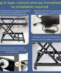 Heavy Duty Electric Scissor Lift Table With Wireless And Wired Remote Control Handles 45kg Loads Smoothly for easy height adjustment.