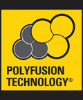 PolyFusion Technology logo for Heavy Duty Pro Grade Garden Hose With PolyFusion Technology 100 Foot Length Five Eighth Inch Yellow Kink