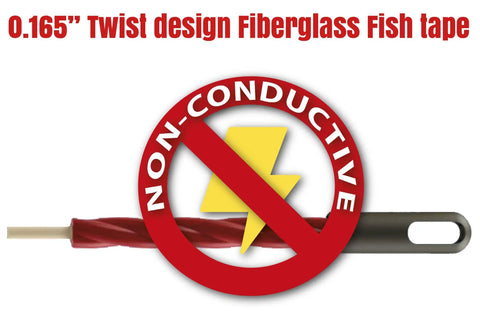 Non Conductive Fiberglass Fish Tape With Twist Design For Long Runs And Heavy Duty Pulling Multi Groove Wire Puller