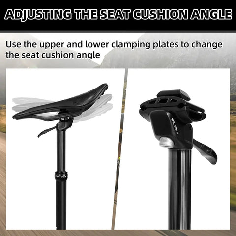 Cable-Less Hydraulic Dropper Seatpost For MTB E-Bike And Road Bikes, Dia 27.2mm 30.9mm 31.6mm, seat angle adjustment demo
