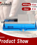 4 Inch Lock Down Milling Vise Workhorse For Drill Press And Milling Machine With 100 Mm Jaw Width High Accuracy Bench Clamp