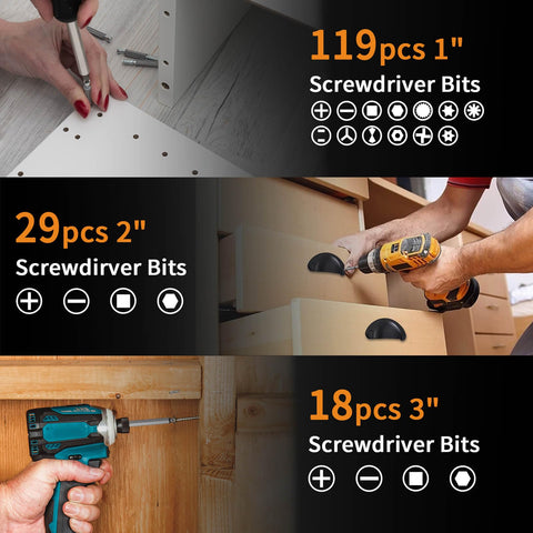 Using 228 Piece Pro Grade Screwdriver Bit Set With Magnetic Bit Holder And Quick Change Adapter for assembly tasks