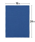 Blue 100 Percent Cotton Huck Towels For Window Cleaning Bulk Pack Ten Pound Box Highly Absorbent Glass Cleaning Rags For Shop Use Durable Reusable Towels With Streak Free Shine, showing a single towel measuring 16 by 24 inches.
