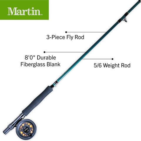 All In One Fly Fishing Kit With Eight Foot Five To Six Weight Three Piece Rod Rim Control Reel Pre Spooled With Line Backing
