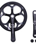 Beefy 130mm BCD 52T Bike Crankset With 165 170 172.5 175mm Crank Arms Forged 6061 T6 Alloy Black Finish Chainring Steel Option Replacement Chain Guard Fits City Folding Road MTB and Electric Bikes, showing crank arm and chainring with guard