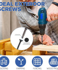 Black Deck Screws For Wood And Outdoor DIY Projects, Rust Proof And Salt Spray Ready, Epoxy Coated With T25 Torx Bit Included