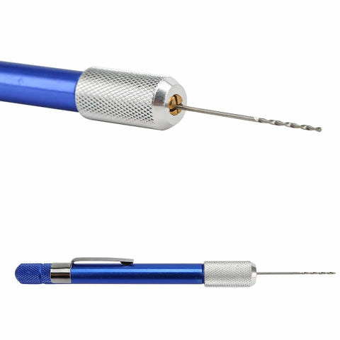 21-Piece Drill Bit Set With Pin Vise For Jewelry Bead Making And Tiny Wood Carving in blue and silver design