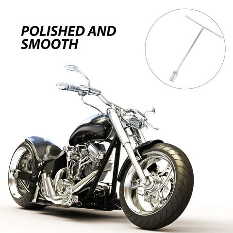 High Carbon Steel T Handle Socket Wrench With Hex Grip For Zero Play And Max Torque, polished surface shown next to a motorcycle.