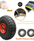 Heavy Duty Swivel Caster Replacement Wheel With Locking Brake And Thick Natural Rubber Tread Rolls Buttery Smooth On Rough Surface, featuring thick rubber tread and red wheel.