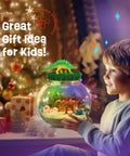 Child holding Dinosaur Terrarium Kit For Kids With LED Night Light And Remote Control DIY Dino Toys Arts And Crafts Set