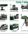 Step-by-step setup of 80x100 High Powered Monocular Telescope with Smartphone Adapter for clearer wildlife viewing