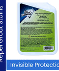 Back label of Pro Grade Grout Sealer For Tile Stone And Grout Easy Spray On Application Low Odor Stain And Moisture Repellent Quart