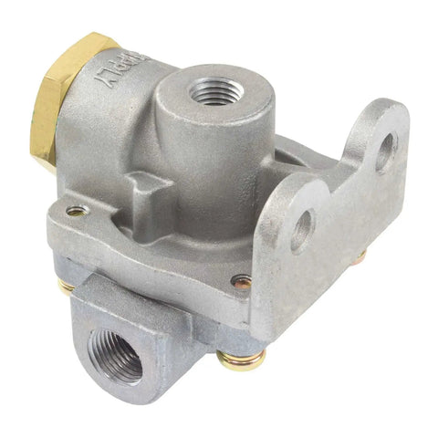 Close-up of Air Brake Quick Release Valve QR1C 0 PSI Differential With 0.25 Inch Supply Port And 0.375 Inch Delivery Port for trucks