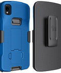Heavy Duty Kickstand Case Paired With Swivel Belt Holster Combo For Zebra Tc22 And Tc27 Warehouse Scanners delivering reliable protection in blue.