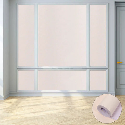 Peel And Stick Beige Wallpaper With Waterproof PVC Backing For Walls Cabinets And Wardrobes Easy Cut Grid Template Tool Free Setup Effortless Home Glow Up Refresh installed on wall with grid backing.