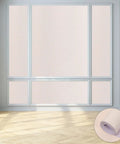 Top Shelf Self Adhesive Waterproof Wallpaper Roll Beige Thickened PVC Peel And Stick Wall Covering Heavy Duty Easy Install No Hassle Fast Room Makeover 10 Meter Long Roll applied to a wall.