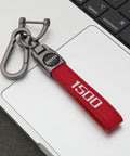 Red Leather Key Chain For Ram 1500 With 360 Degree Rotating Ring And Anti Lost D Ring Durable Car Key Fob Holder Easy Install