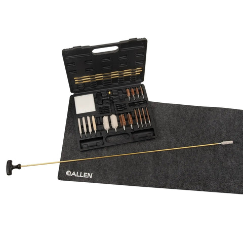 Krome Universal Gun Cleaning Kit 35 Piece Set with brass rods, brushes, cotton swabs, and case for rifles, shotguns, and pistols.